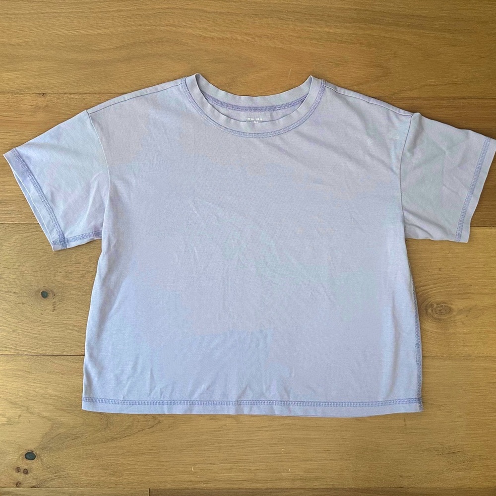 Hanna Andersson Lavender Boxy Cropped T-Shirt - Girls 12/Large/150cm
